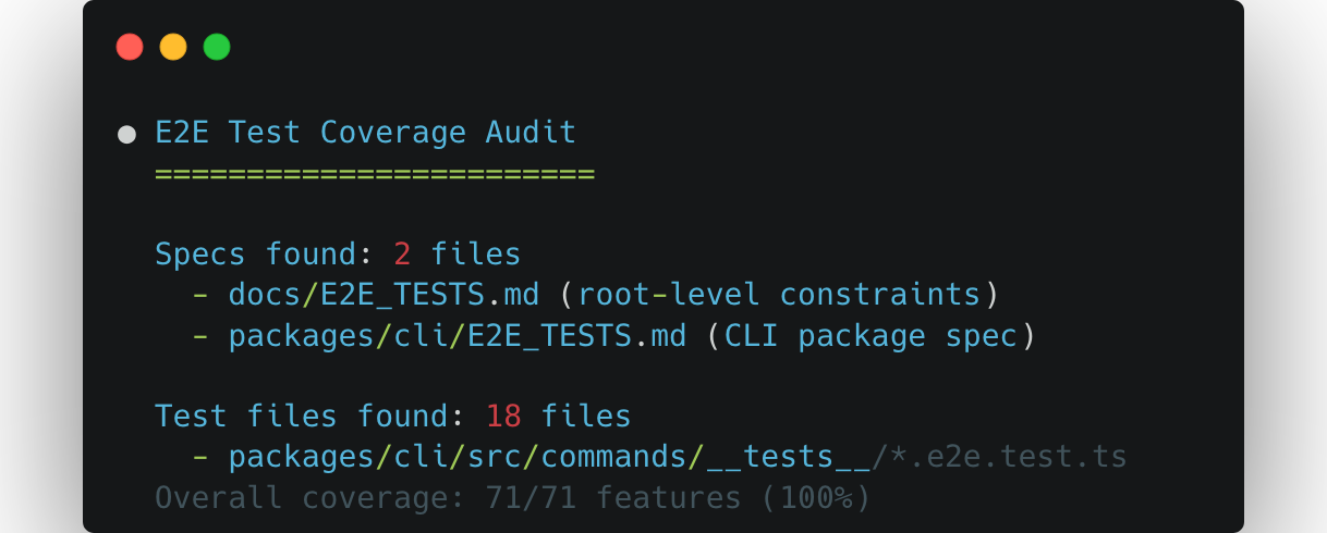 Terminal output showing /fp-audit